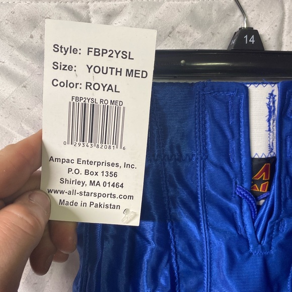 All Star Royal Blue Youth Medium Football Pants - Picture 3 of 7